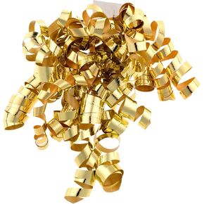 WRAPAHOLIC 12-Count Gold Self-Adhesive Curly Bows Gift Wrap Accessory - Perfect for Christmas, Birthday, Holiday, Party Favors Decorations