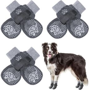 SCENEREAL Double Side Anti-Slip Dog Socks for Hardwood Floors to Stop Licking Paws, Non-Slip Dog Shoes for Hot/Cold Pavement, Slipping, Paw Protectors with Grippers