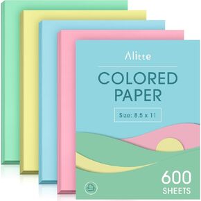 ورق ملون 8.5 × 11 - نسخة نسخ ، حجم حرف 600 حزمة للطابعة والفنون والحرف اليدوية ، مشاريع DIY - الوردي والأخضر والأزرق والأصفر - اللوازم المكتبية - 150 ورقة لكل لون