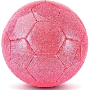 DLUGOPIS Sparkling Pink Size 2 Toddler Soccer Ball Kids Soccer Ball Mini Soccer Ball Age 3-8 Indoor Soccer Ball Small Soccer Ball for Boys Girls Gift Outdoor Sport Practice Grass (Sparkling Pink, 1)