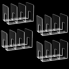 4PCS purse organizer for closet,handbag storage,book holder,bag organizer,acrylic desk file organizer,file sorter for desk,clutch divider,desk accessories workspace organizers (transparency)