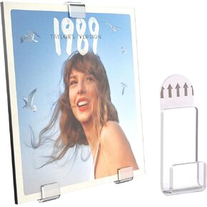 24 Pcs Clear Acrylic Vinyl Record Display, Vinyl Record Wall Mount no Screws - Record Holder W/Removable Adhesive Display Shelves, Album Record Wall Display Home Decor for Vinyl Record