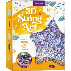 Dan&Darci 3D Light Up String Art Kit for Kids - Star Lantern Making Kits w/ 20 LEDs - Kid Easter Gifts - Crafts Set for Girls and Boys Ages 8-12 - Gift for Age 8, 9, 10, 11, 12 Year Old Girl