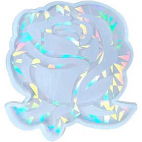 Resin Mold, Crystal Flower Silicone Coaster Mould Fashion Holographic Coaster Resin Molds Rose Flower Cup Mat Epoxy Mold Home Decor Jewelry Resin Casting Molds