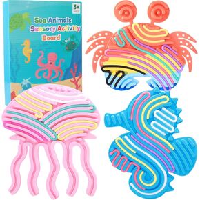 3Pcs Sensory Activity Board, Fidget Sensory Toys for Kids Adults, Duble Sided Design Kids Busy Board for Fine Motor Skill, Calm Down Fidget Toy for Stress Relief, Calming, Focus, ADHD and Autism