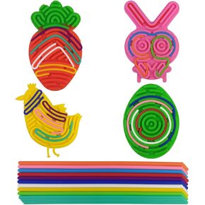 4 Pack Easter Sensory Activity Board Toys Double-Sided Busy Board for Autism ADHD Kids Girls Boys Stress Relief Easter Basket Stuffers Fillers Gifts