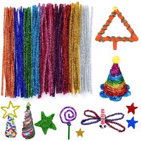 200 PCS Pipe Cleaners Bulk(Mixed 20 Colors), Shining Vivid-Colored Pipe Cleaners Craft, Art Craft Sticks for DIY Project, with Poms, Wiggle Eyes (300pcs Vivid Colors)