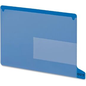 Smead End Tab Poly Out Guide, Two Pocket, Bottom Position Tab, Letter Size, Blue, 25 per Box (61951)