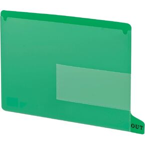 Smead End Tab Poly Out Guide, Two Pocket, Bottom Position Tab, Letter Size, Green, 25 per Box (61952)