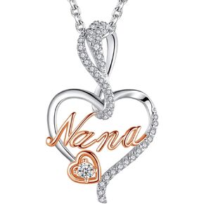 BFF&UNICORN Gifts for Women, Sterling Silver Mom Nana Grandma Necklace, Birthday Mothers Day Jewelry Gifts for Mom Grandma Wife from Daughter Son