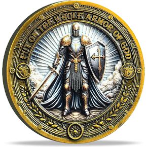 Armor of God Congly Coin مع أفسس 6:11 حالة نقش وحماية - مثالية للقوة الروحية والدافع in Kuwait