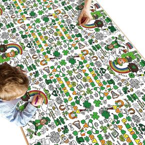 OHOME St Patricks Day Coloring Tablecloth - St Patricks Day Decorations | St Patricks Day Crafts Gifts Party Favors for Kids - St Patricks Day Accessories | St. Patricks Day Decor,54" x 88"