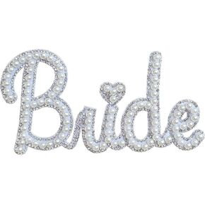 Bride Iron on Patches White Bride Letter Patches Bride Gift Pearl Bride Patches for Jacket Bag