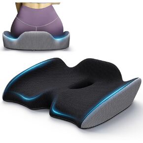 Benazcap Large Pressure Relief Seat Cushion for Tailbone Pain Office Chair Cushion for Butt, Back Pain, Coccyx & Sciatica Pain Relief Pillow. Memory Foam Seat Cushions for Office Chairs