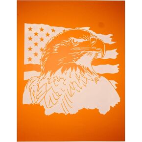 Torch Paste Stencil | Eagle & American Flag | Reusable Adhesive Mesh Stencil | 8.5" x 11" | Washable | Great for DIY Arts & Crafts | Use for Wood Burning, Chalk Paste, Ink and Etching