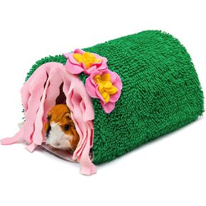 Guinea Pig Hideout - Soft Fleece Tunnel House for Rat Hamster Hedgehog Chinchilla Squirrel Samll Animals - Cute Cactus Shapes Bedding Cage Accessories for Sleeping Rest Playing