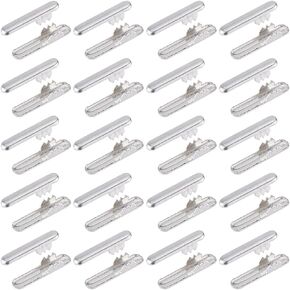 GORGECRAFT 350Pcs Elastic Cord Ends Silver Metal Stainless Steel Fold Over Terminators Half Cover Barbed Cord Crimp Ending Fastener Stopper Clamp Clasp for Binding Webbing Hanging Sewing Crafts