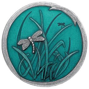 DANFORTH — Pewter Dragonfly Purse Mirror — Vintage Pewter & Teal Blue Hand-Held Mirror for Women — Handmade Nature Gift Accessories, Made in USA (3 inches)