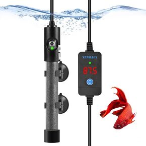 Small Aquarium Heater for Fish Tank: 50W Submersible Betta Turtle Heaters with Accurate Temperature LED Digital Display - Overheating and Off-Water Protection for 1-10 Gallon