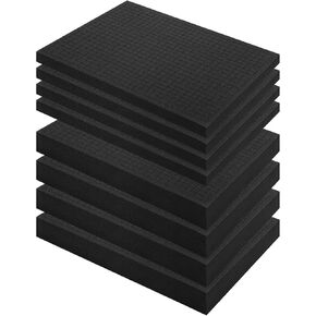8 PCS Pick and Pluck Foam Inserts, 4PCS 16" x 12" x 0.8" & 4PCS 16" x 12" x 0.4" for Pelican Cases, Board Game Boxes, Storage Drawers