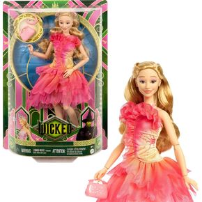 Mattel Universal Wicked Glinda Fashion Doll & Accessories with Blonde Hair, Poseable & Removable Ballroom Look