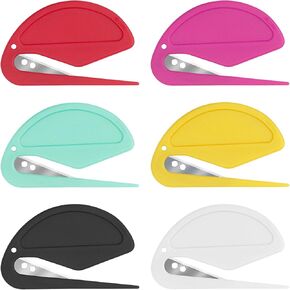 6 Pack Letter Opener - Compact Mail Opener, Safe Envelope Slitter with Stainless Steel Blade for Easy Cutting (6 Colors)