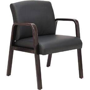 Alera ALERL4319E 24.21 in. x 24.8 in. x 32.67 in. Reception Lounge WL Series Guest Chair - Black/Espresso