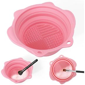 Paint Brush Cleaner Mat,Foldable Silicone Paint Brush Cleaner Bowl,Portable Cleaning Tool for Paintbrush,Painting Artist Accessories