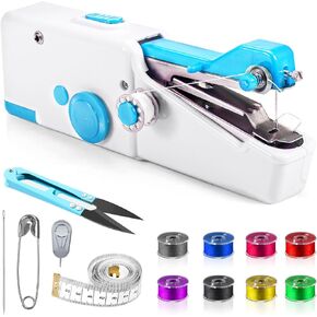 Handheld Sewing Machine, Mini Sewing Machine For Beginners, Battery And Usb Operated Pocket Sewing Machines, Easy To Operate Portable Sewing Machine For Beginners (Blue)