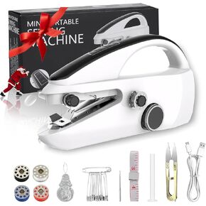 CJC Handheld Sewing Machine,Sewing Machine for Beginners,Two Speed Adjustment Electric Handheld Mini Sewing Machines,Easy to Use and Fast Stitch Suitable for Clothes,Fabrics,DIY Home Travel (Black)