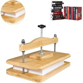 Nuvograin Wooden Book Press, 11.6 x 7.9 Inch Bamboo Book Binding Press for Bookbinding, Portable Bookbinding, Holiday Gift for Thanksgiving and Christmas