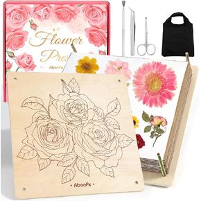 Aboofx Flower Press Kit, 11.2 x 11.2 inches Flower Press Kit, 8 Layers Flower Pressing Kit, Flower Drying Kit, Bouquet Preservation Kit for Arts and Crafts Lovers