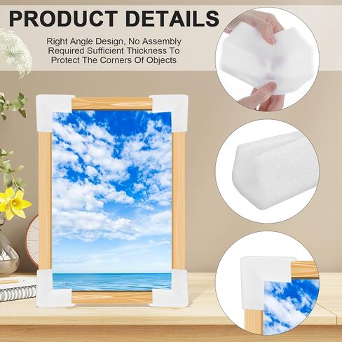 Cobee 24 PCS FOAM CORNERTORS FOR SHARPHING ، TV Frame Moving Edge Corner Corners Cushioning Foam Pictuct in Saudi Arabia