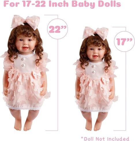 Babeside 4 PCS Reborn Baby Doll Clothes Preshing for 17-22 Inch Baby Dolls ، Pink Boy Baby Doll Dity with Baby Doll Hat Doll و Doll Diaper for Wresiality Baby Doll Associory in Saudi Arabia