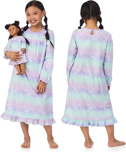 Saint Eve Kids Girl و Doll مطابقة مجموعة ثوب النوم ، فستان ناعم طويل الأكمام in Kuwait