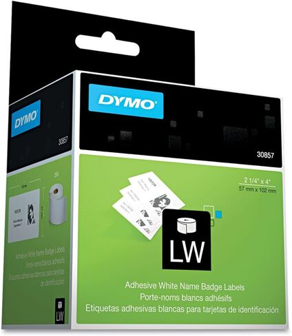 dymo اسم الشارة dymo ملصقات شارة 2-1/4 × 4 أبيض 250/مربع dym30857 in Kuwait
