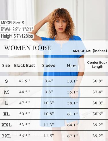 Ekouaer Zipper Robes for Women Short Sleeves Knit Bathrobes Knee Length Soft Lace Trim Loungewear with Pockets S-3XL in Saudi Arabia