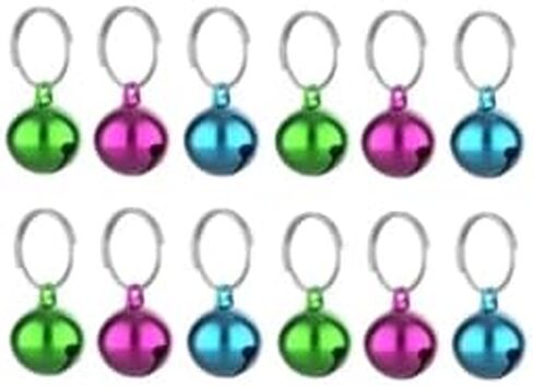 SKYPIA Round Dog Bells Dog Charm Bells Pet Pendant, 3 PCS Anti-Lost Training Bells for Collars, Suitable for Pet Pendant Accessories,1/2-Inch, Random in Kuwait