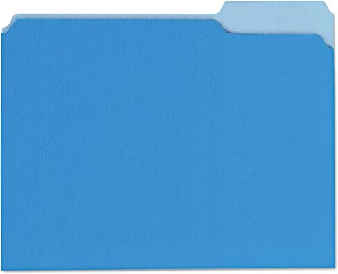 Universal UNV12301 1/3-Cut Assorted Tab Interior File Folders - Letter Size, Blue (100/Box) in Saudi Arabia