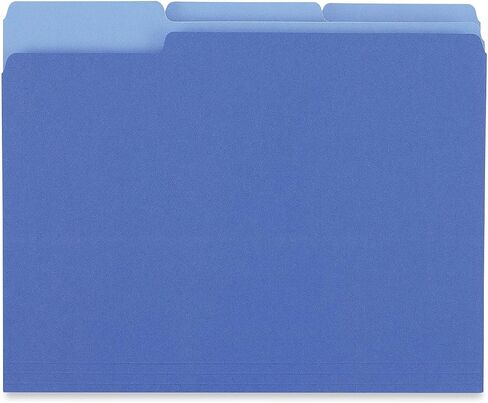 Universal UNV12301 1/3-Cut Assorted Tab Interior File Folders - Letter Size, Blue (100/Box) in Saudi Arabia