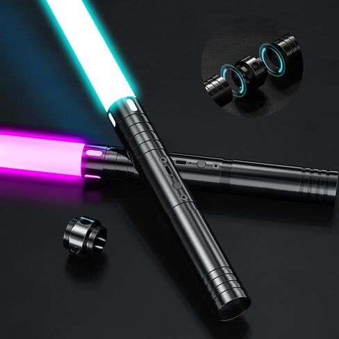 Lightsaber ، Sabers Light with RGB 15 Colore ، Lightsabers USB القابلة لإعادة الشحن مع أجهزة استشعار الصوت وحركة FX ، لعبة Saber Sword Light للأطفال ، هدايا عيد الميلاد في عيد الميلاد ، مقاتلي حرب Galaxy Cosplay ، 2Packs in Kuwait