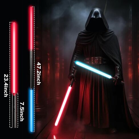 Lightsaber ، Sabers Light with RGB 15 Colore ، Lightsabers USB القابلة لإعادة الشحن مع أجهزة استشعار الصوت وحركة FX ، لعبة Saber Sword Light للأطفال ، هدايا عيد الميلاد في عيد الميلاد ، مقاتلي حرب Galaxy Cosplay ، 2Packs in Kuwait
