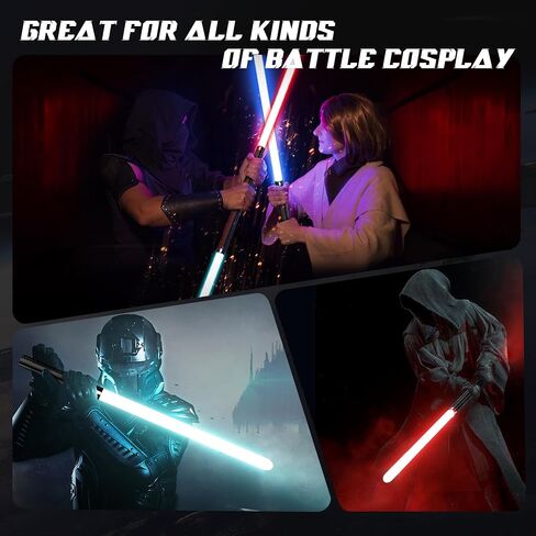 Lightsaber ، Sabers Light with RGB 15 Colore ، Lightsabers USB القابلة لإعادة الشحن مع أجهزة استشعار الصوت وحركة FX ، لعبة Saber Sword Light للأطفال ، هدايا عيد الميلاد في عيد الميلاد ، مقاتلي حرب Galaxy Cosplay ، 2Packs in Kuwait