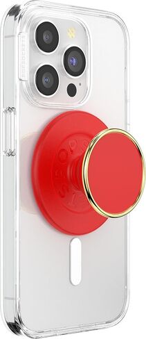 مقبض هاتف دائري من PopSockets متوافق مع MagSafe، يتضمن حلقة محول، حامل هاتف، متوافق مع الشحن اللاسلكي - Basic Rosso in Saudi Arabia