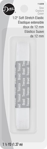 Dritz, 1/2-Inch x 1-1/2 Yards, White Soft Stretch Elastic in Saudi Arabia