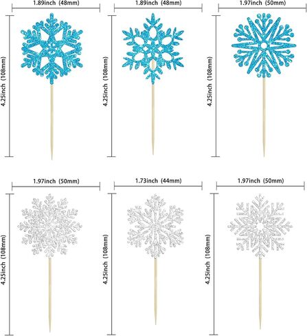24Pcs Snowflake Cupcake Toppers Glitter Winter Frozen Theme Snowflake Deer Princess Cupcake Pick Decorations for Winter Wonderland Baby Shower Birthday Xmas Party Supplies in Kuwait