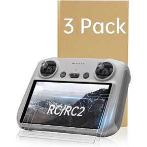 3 Pack RC/RC 2 Screen Protector for DJI RC/RC2 Controller Accessories, Mini 4 Pro HD Tempered Glass Anti-Glare Film for DJI Mini 4 Pro/Mini 3 Pro/Mini 3, Mavic 3 Series, Air 3, Air 2S Drone