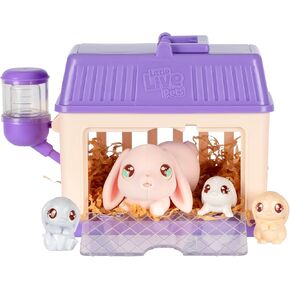 Little Live Pets Mama Surprise Minis Bunny, Care for Your Mama Hamster or Mama Bunny in Their Hutch to Reveal 2, 3, or 4 Mini Babies
