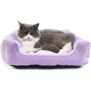 Dog Bed with Bolster Sides Small Square Dog Sofa Beds Washable Corduroy Orthopedic Anti Slip Soft 20 x 19 x 6