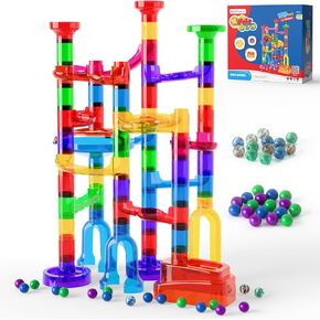 Marble Run, 109 Pcs Marble Maze Building Blocks Toy Set for Kids, Marble Race Track Tower Game & STEM Learning Toys Christmas Birthday Gift for Boys Girls Aged 3-12